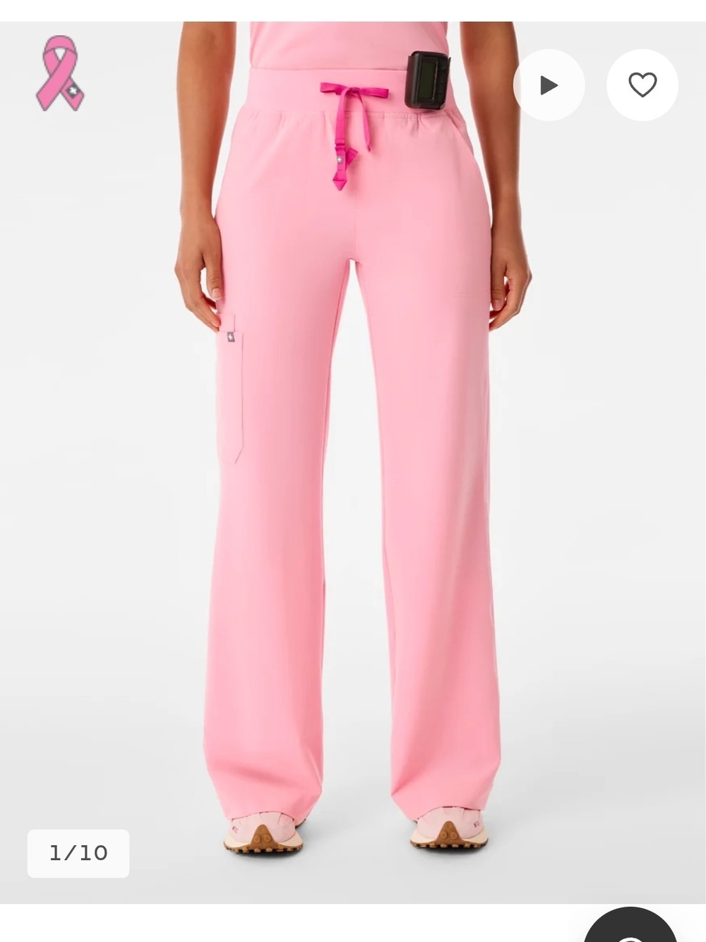 NWT Figs Isabel Wide Leg Scrub Pants Fight Club Pink XSP